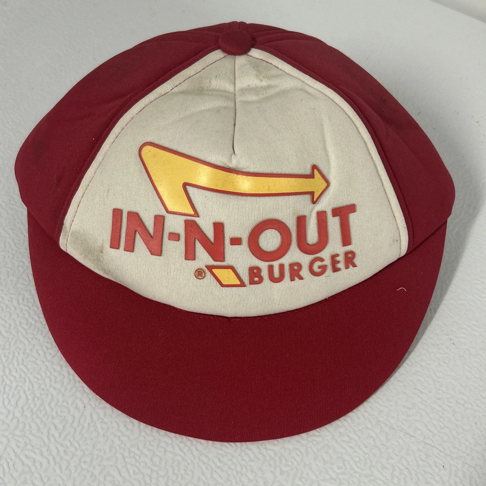In N Out Burger Hat Cap Employee Uniform Hat Short Wide Bill SnapBack Adjustable