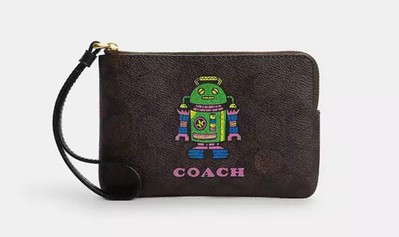 COSMIC COACH CORNER ZIP ARMBAND IN SIGNATURE CANVAS MIT ROBOTERDRUCK CW868 NEU MIT ETIKETT