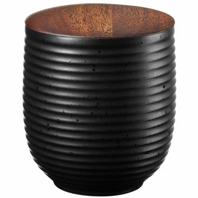ASA Selection Japandi Teedose Dose Aufbewahrungsdose Black mit Holzdeckel 200 ml - Bild 1 von 2
