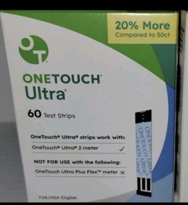 *New* One Touch Ultra  Blood Glucose Test Strips - 60 Count EXP 2027 -Qty 1