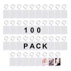 45 X 35mm 100pc Acrylic Plastic Blank Keyrings Insert Photo Passport  Key Rings