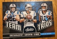 2019 Absolute Team Trios #TT-CP Cam Newton Christian McCaffrey D.J. Moore