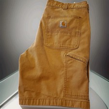 Carhartt 102514 918 Rugged Flex Canvas Work Shorts Hickory Relaxed Fit Men  s 36