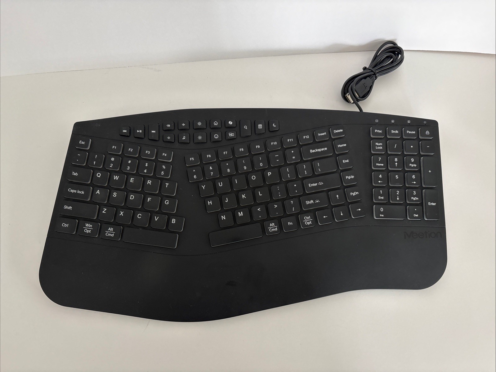 Meetion Ergonomic Wired Keyboard K1000 - Black - Free Shipping