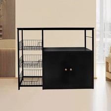 Kitchen Coffee Bar Storage Cabinet, Floor Standing Sideboard with Shelves