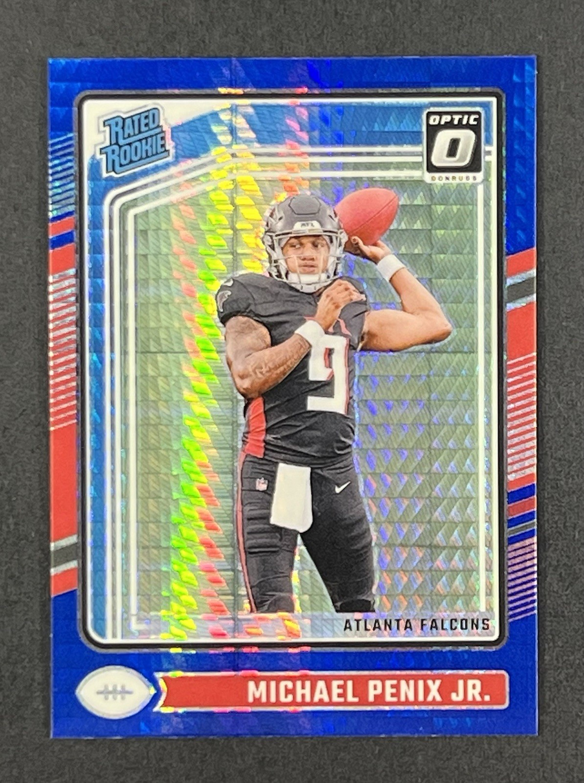 2024 Donruss Optic #279 Michael Penix Jr. Rated Rookie Blue Hyper Prizm