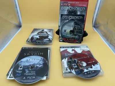 PS3 Game Bundle Darksiders II,Dragon Age II,Skyrim,Dishonored Tested Working
