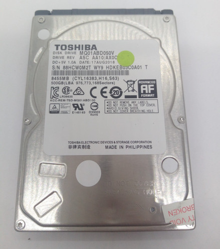 TOSHIBA**MQ01ABD050V** 500GB*** SATA HDD Notebook 2,5'' ZOLL#NFP1962