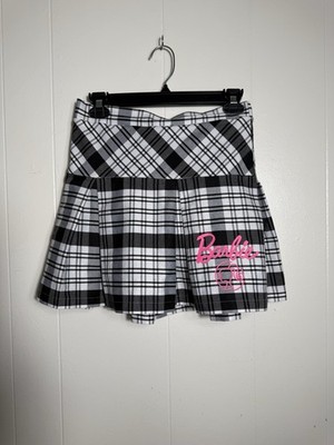 BARBIE Girls Skirt XL 14-16 Plaid Pleated SKORT: Skirt Shorts 2023 Mattel Plt