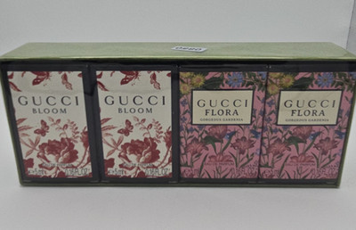 Gucci Bloom & Flora Gorgeous Gardenia Eau de Parfum Spray 5ml 4 PC NEW IN BOX