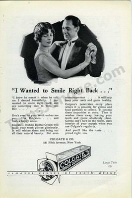 1925 Colgate's Toothpaste Dental Ribbon Old MAGAZINE PRINT AD Decor Idea (4757)