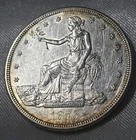 1876 S TRADE SILVER DOLLAR BU / UNC DETAIL (HAIRLINES) - SHARP DETAILS & LUSTER