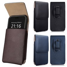 Leather Phone Holster with Belt Clip For iPhone 17 17e 16 15 14 13 12 11 Pro Max