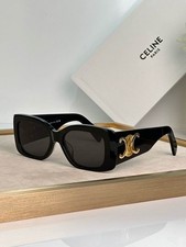 Celine Triomphe CL40194U 53A Shiny Havana/Smoke Oval Women's Sunglasses