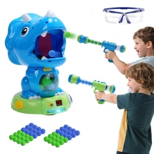 Ferocious Triangular Dino Hunt Toy Shooting Game with Score LCD and Foam Balls