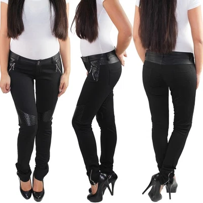 SOTALA Damen Leggings Jeggings Treggings Stretch Hüft Skinny Röhren Hose Schwarz - Bild 1 von 4