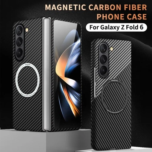For Samsung Galaxy Z Fold 7/6/5/4/3 Mag Safe Carbon Fiber Slim Magnetic Case - Picture 1 of 42