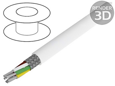 2824/6 WH005 Leitungen MIL-W-16878/4 (Type E) 6x22AWG PTFE weiß 600V ALPHA WIRE