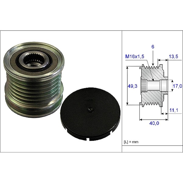 INA 535 0166 10 Generatorfreilauf FüR Citroen Peugeot Mini Riemenscheibe-image