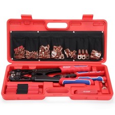 Battery Cable Lug Crimping Tool Kit for 8-1/0 AWG - 63pcs Chrome