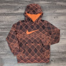Nike Dri-Fit Boy  s Dri Fit Hoodie Boys Medium Size 6 Orange Yrs 5-8 Orange AOP