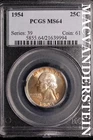 1954 Washington Quarter- Silver- PCGS MS-64- Luster #SLM445