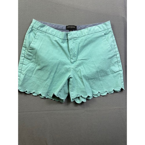 Banana Republic Scalloped Hem Shorts Seafoam Green Cotton Blend Size 10