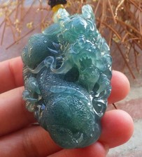 Video Certified Icy Green 100 Natural A Jade jadeite Pendant Dragon 722486
