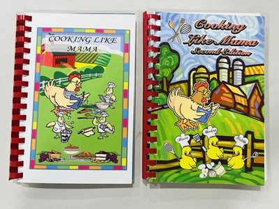 Spiral Bound Cookbook Cooking Like Mama Lot Of 2 Books Recipes