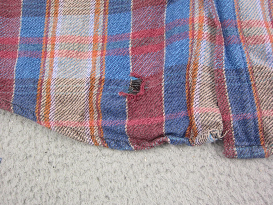 True Vintage Big Mac Shirt Mens Large L Red Blue Plaid Flannel JC Penney 80s - Image 4 of 4