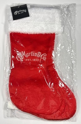 Martin Guitar Holiday Christmas Stocking Red Velvet White Logo 18N0411 Rock Gear