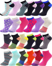 24 Pairs Ankle Socks for Women  Girls Bulk Pack, Fun Cute One Size Assorted a