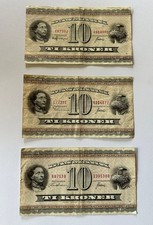 D&Auml;NEMARK 3 x 10 KRONEN ( TI KRONER )