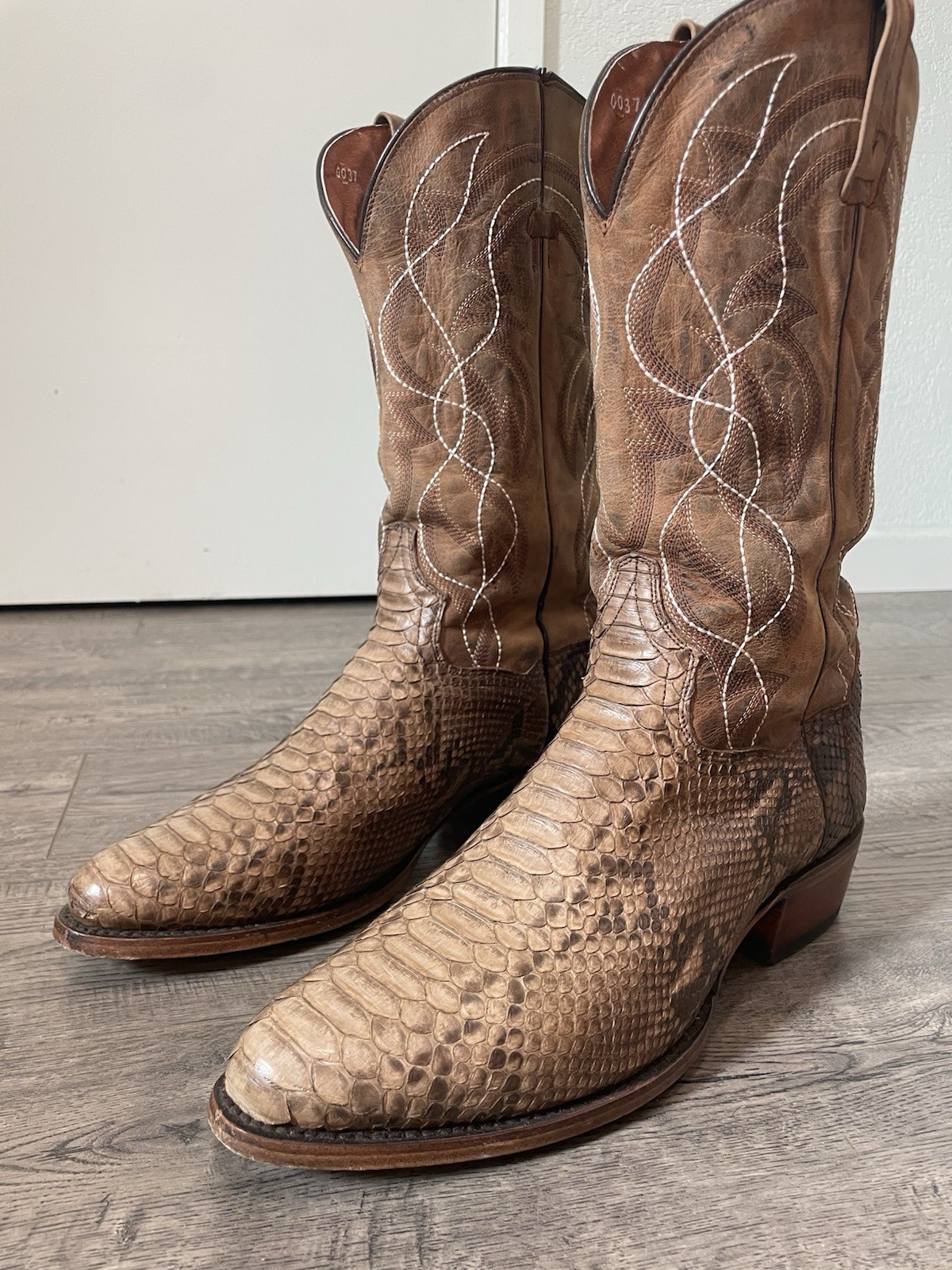 Dan Post Python Cowboy Boots Sand / Light Brown B… - image 2