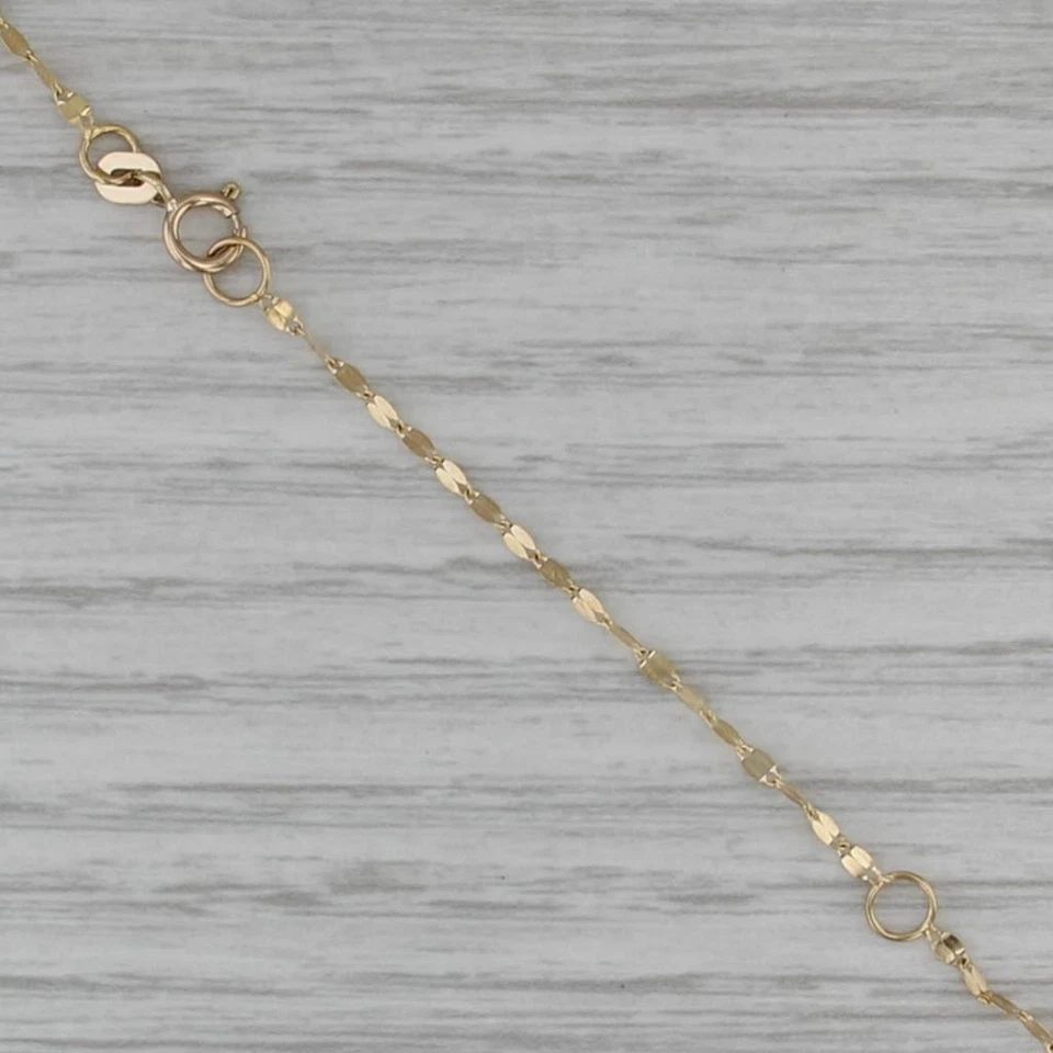 Cross Lariat Necklace 14k Yellow Gold 16" 18" Mirror Chain - Image 4 of 4