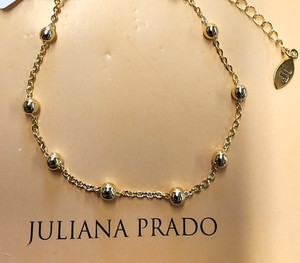 Authentic Juliana Prado 18K Gold Plated Larissa Satellite Chain Bracelet 6.5"+2"