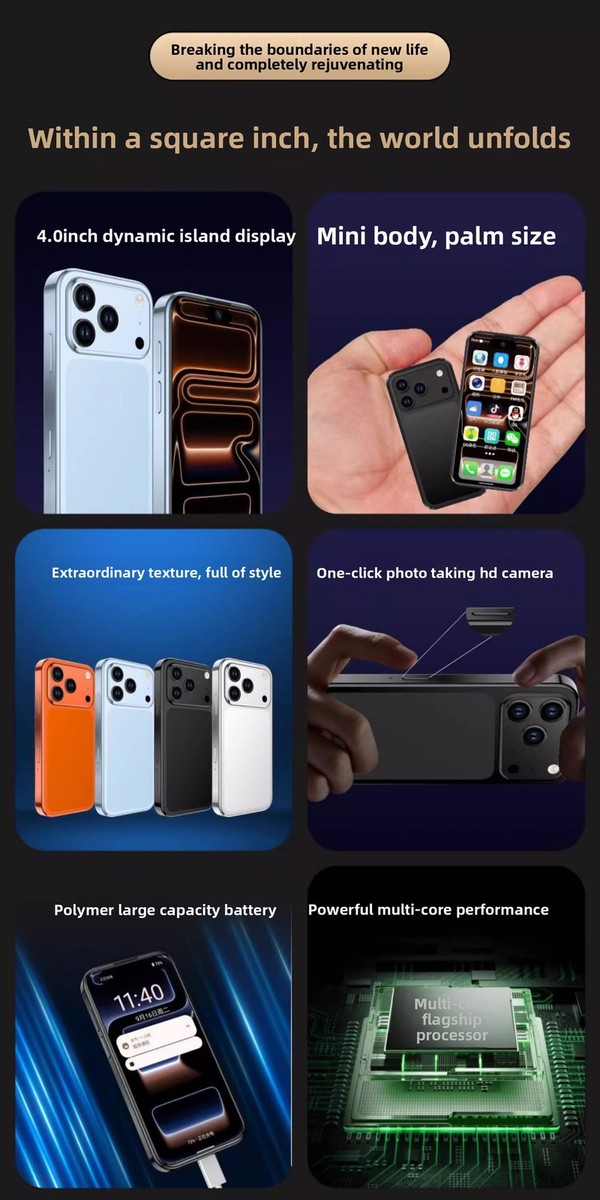 Unlocked Mini i17 Pro max 5G Smartphone 4.0