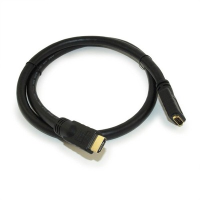 3ft HIGH-SPEED HDMI w/Ethernet 24 AWG EXTENSION (M/F) CL2 Cable  Gold Plate