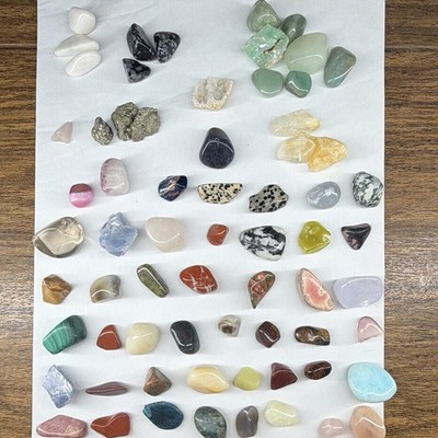 Assorted tumbled crystals, healing stones to attract love and good fortune