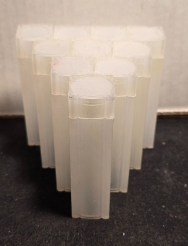 Pre-owned Set of 10 Numis Square Plastic Coin Tubes for United States pennies.