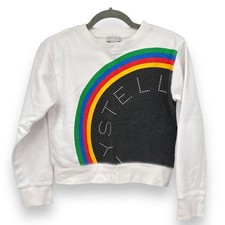 Stella McCartney Kids Girl's Rainbow Logo Sweater White Size 12