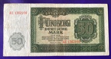 DDR Notenbank 1948 50 Mark Serie AE Plattennummer 218 Ro 345b Erh III