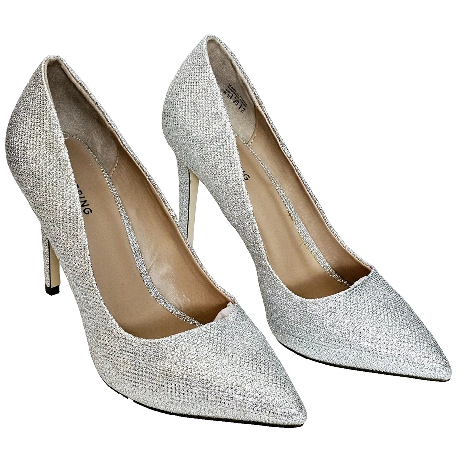 Classic Silver Heels 4" Silver Sparkle Womems Sz 8.5 Call It Spring BRAND NEW! - Image 3 of 4