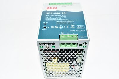 NEW MEAN WELL SDR-480-48 Power Supply, AC-DC, 48V, 10A, 100-264V In, Enclosed, D