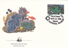 Giant Clam WWF Marshall Islands FDC #1 1986 (141056)