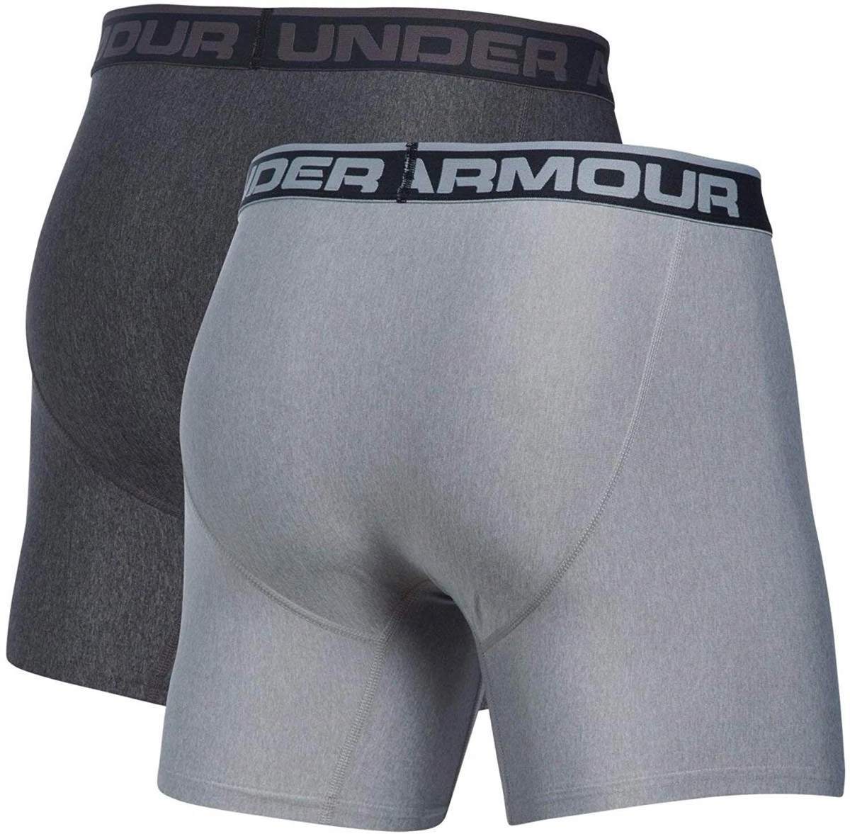 Under Armour 176071 Mens 2 Pack Boxer Briefs Underwear Carbon/Gray Size  Small