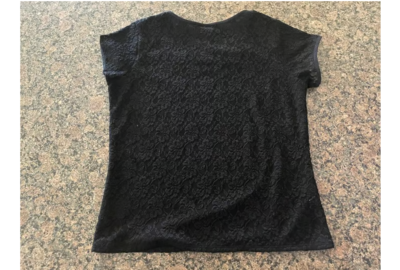 Women's JG Hook sheer black lace top size Small short