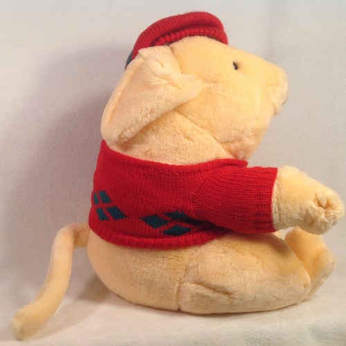 De Colección Younkers-Francesca Cerdo GRANDE Peluche 1985-Yoinki Navidad Rojo Suéter Sombrero - Imagen 7 de 9