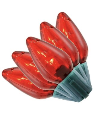  Home Accents 25 CT RED C9 LED SUPER BRIGHT Christmas Light String Set 16 FT