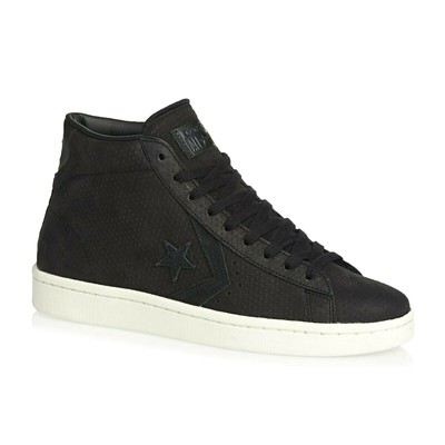 converse mid top black leather